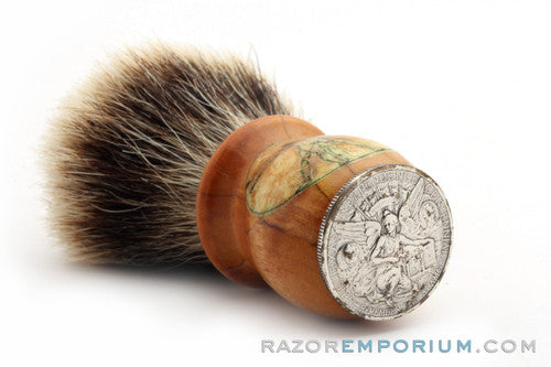 Artisan Badger Shave Brush Texas Half Dollar
