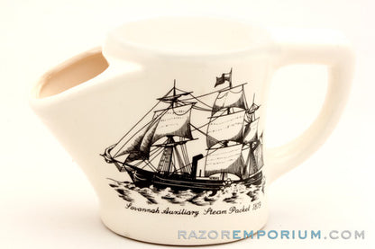 Savannah Ship Ceramic Shaving Scuttle 1819