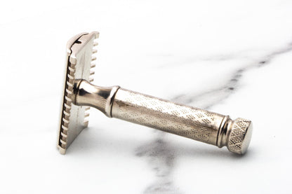 1920 Gillette New Improved Norfolk Tuckaway Double Edge Safety Razor | Factory Nickel Revamp