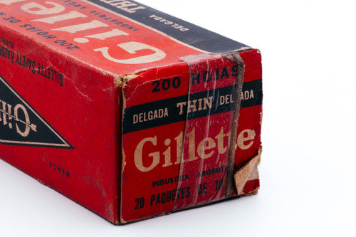 NOS - 200 Gillette Thin Delgada - Made in Argentina - Double Edge Razor Blades