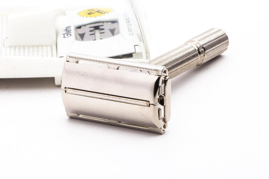 1962 H4 Gillette Slim Adjustable Double Edge Safety Razor Set | Original Condition