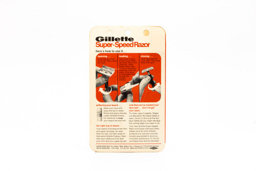 NOS Gillette Black Handle Super Speed Safety Razor