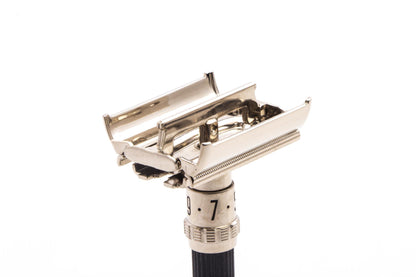 1971 Q1 Gillette Super Adjustable 84mm DE Safety Razor | Factory Nickel Revamp