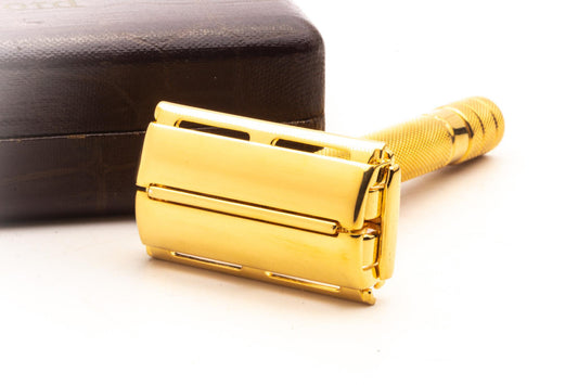 1940's Gillette Milord Double Edge Safety Razor Set | 24K Gold Revamp