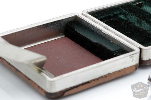 1948-1950 Gillette Executive Razor in Ostrich Leather Case | Rhodium Revamp