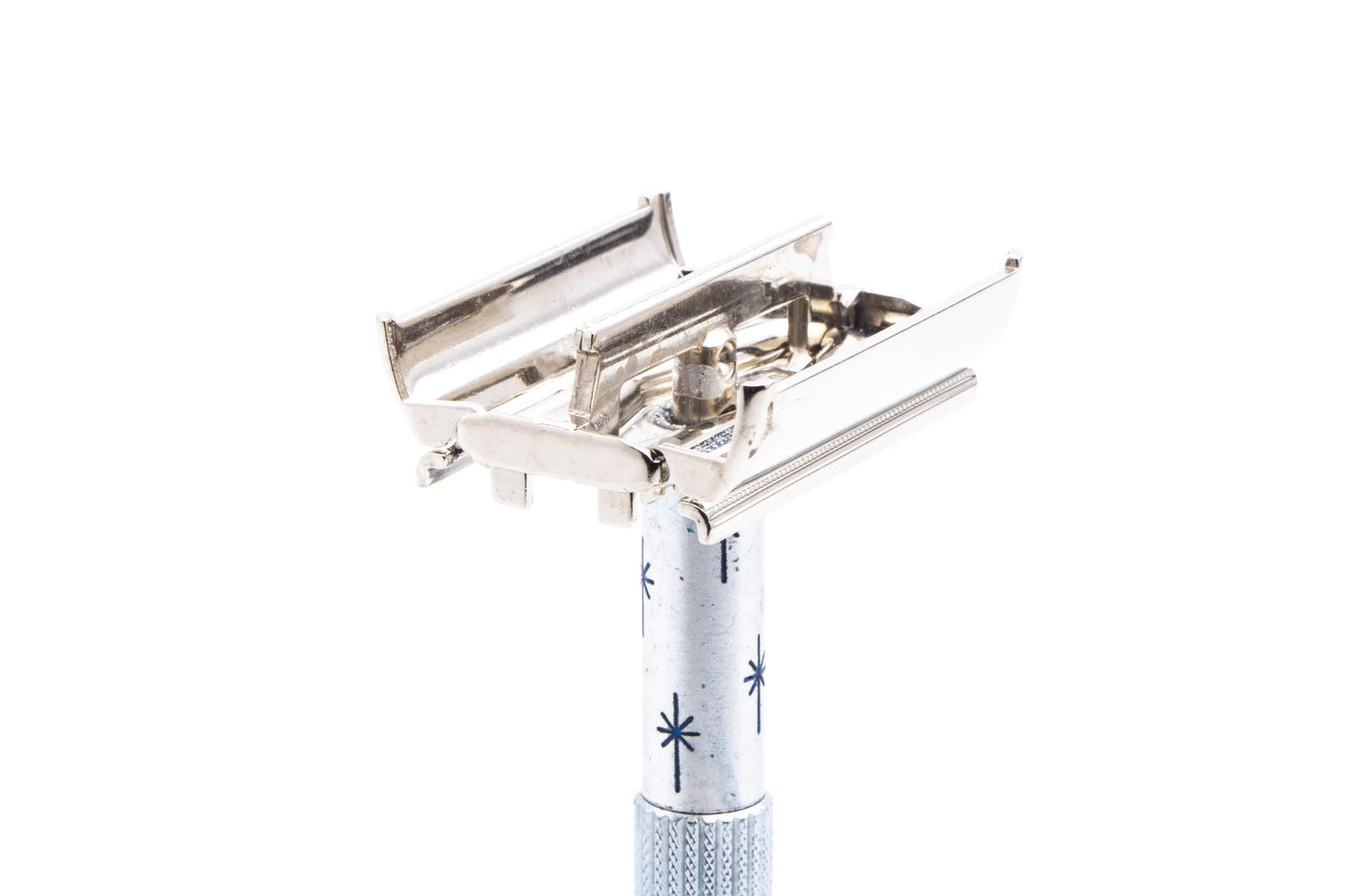 1969 O1 Lady Gillette Blue Star DE Safety Razor | Factory Nickel Revamp
