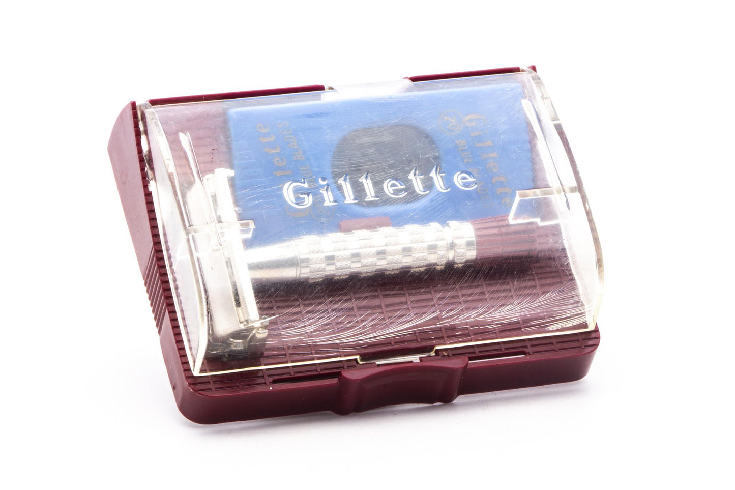1957 B2 Gillette Heavy Red Tip TTO  Super Speed Safety Razor | Factory Nickel Revamp