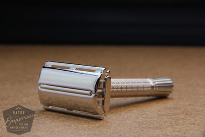 Gillette 1952 Flair Tip Super Speed Safety Razor * Nickel REVAMPED
