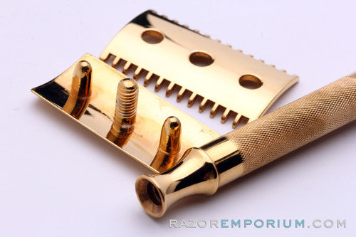 1920's Gillette "Copley Set" - Old Type DE Safety Razor + Bank * 24K Gold