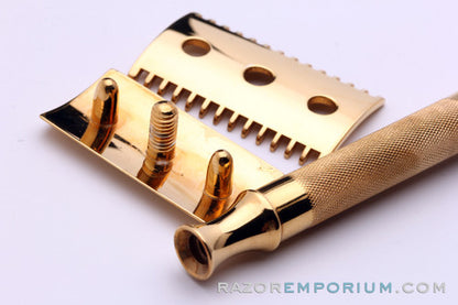 1920's Gillette "Copley Set" - Old Type DE Safety Razor + Bank * 24K Gold