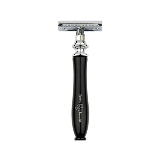 Edwin Jagger | Chatsworth Imitation Ebony DE Safety Razor & Feather Blades (Closed Comb)