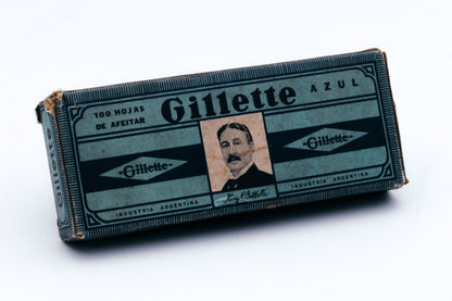 NOS - 100 Gillette Blue Azul - Made in Argentina - Double Edge Razor Blades