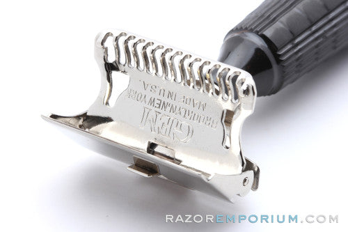 1940s Gem Junior Fat Handle Single Edge Safety Razor - Factory Nickel Revamp