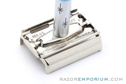 1971 Gillette Blue Star Lady Gillette DE Safety Razor R3 - Good