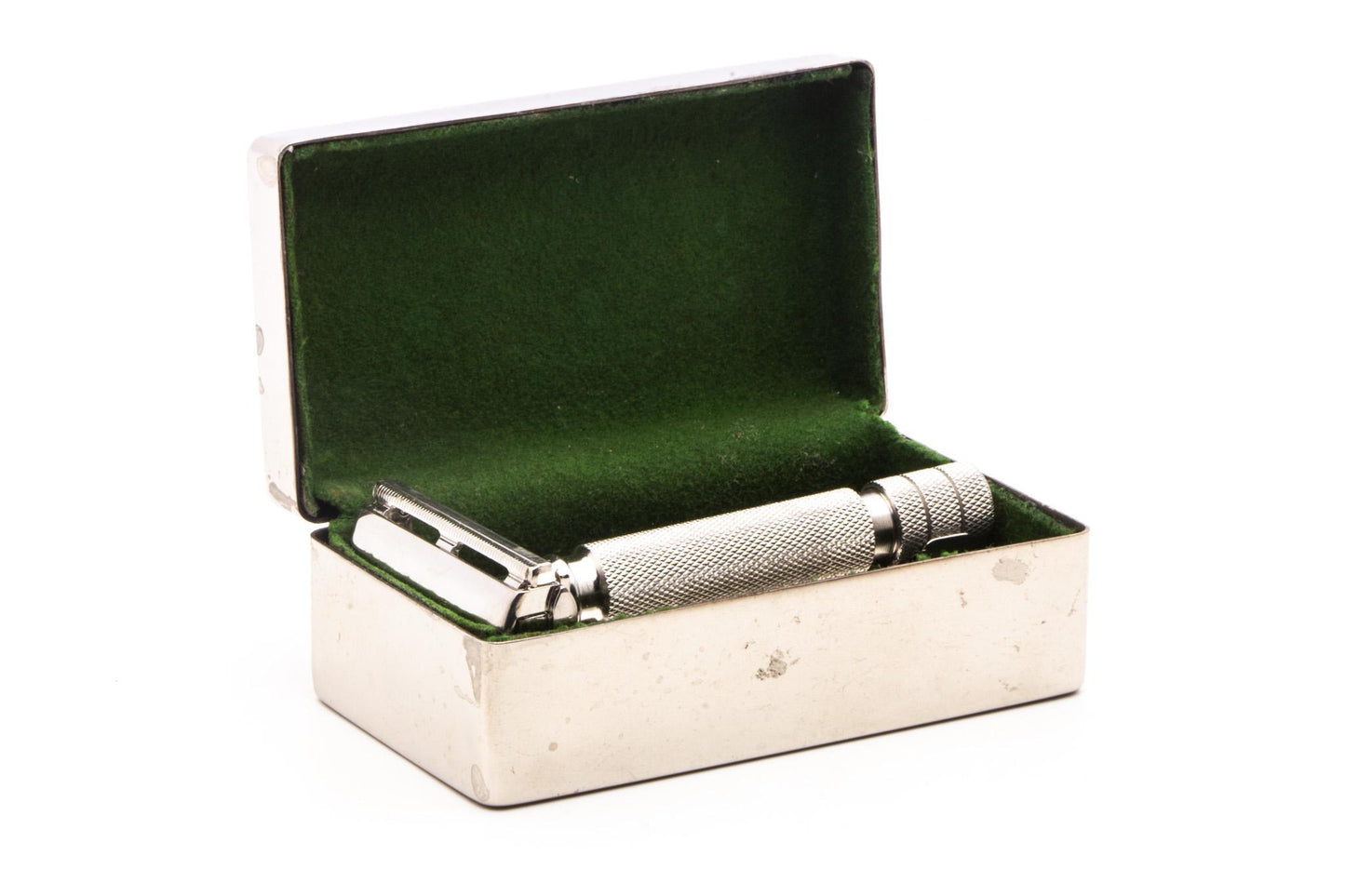 1953  Gillette British Rocket HD Safety Razor Set With Metal Case |Original Condition