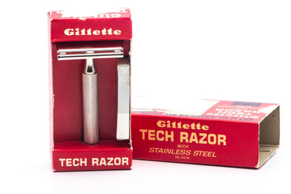 1965 K3 Gillette Ball End Tech Double Edge Safety Razor Set | Original Condition
