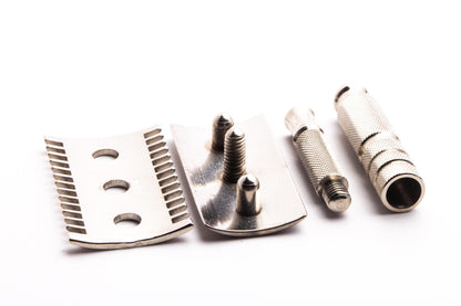 German Open Comb "Old Type Style" Travel Safety Razor | Factory Nickel Revamp