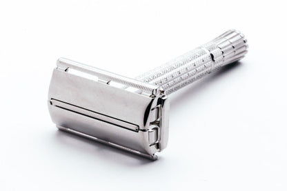 1957 C3 Gillette Flare Tip Super Speed DE Safety Razor | Factory Nickel Revamp