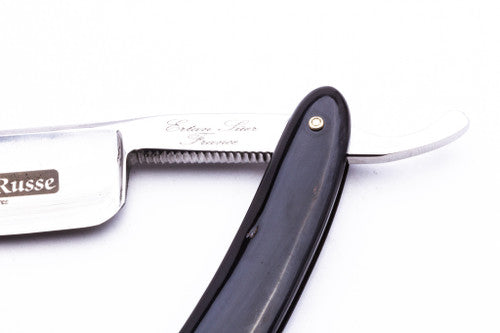 7/8" Ertan "Russian Bear" Carbon Straight Razor | Horn Scales