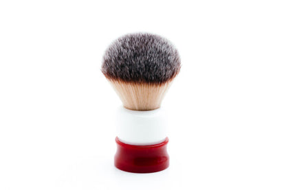 Fine Accoutrements | Stout Angel Hair Red & White Shave Brush | Pre-Owned