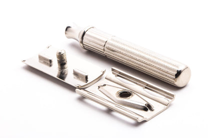 1939-47 Gillette '1932' Fat Handle Tech Double Edge Safety Razor | Factory Nickel Revamp