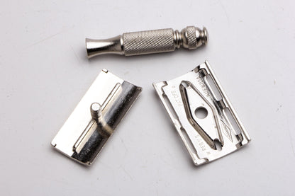 1951 W2 Gillette Travel Ball End Double Edge Razor  | Factory Nickel Revamp
