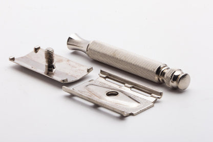 1970 P2 Gillette Ball End Tech Three Piece Double Edge Safety Razor | Original Condition