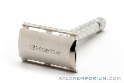 1966 Gillette Aluminum Spiral Handle Tech Safety Razor Set L1 - Made in Germany
