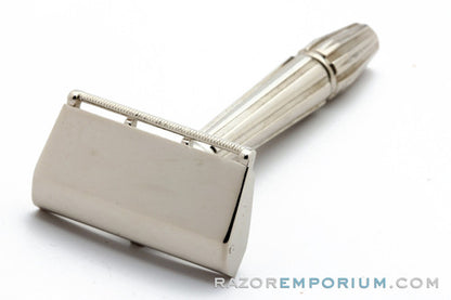 1930's Gem Micromatic Bullet Tip Single Edge Safety Razor | Factory Nickel Revamp
