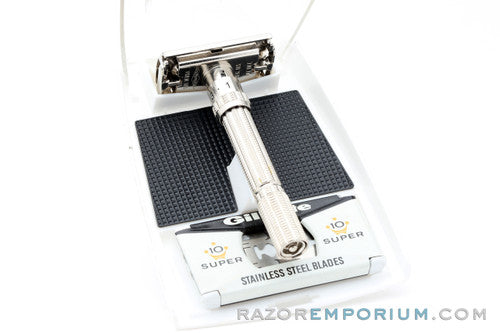 1960's Gillette Slim Adjustable DE Safety Razor w/ Black Case