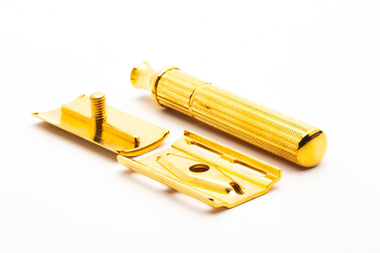 1940's Gillette Gold Fat Handle Tech Double Edge Safety Razor Set | Original Condition