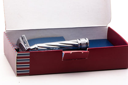Fatip Chrome Lo Storto Slant Double Edge Safety Razor Set | Original Condition