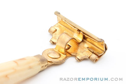 1950's Eversharp Schick Gold and Cream Injector Safety Razor