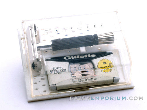 1967 M1 Black Handle Super Speed Safety Razor w/ Case & Bladebank
