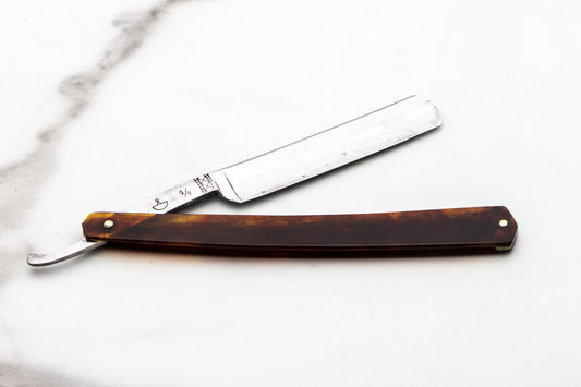 4/8" Vintage Restored CHR.A.DAHL Oslo 74 Straight Razor With Faux Tortoise Scales