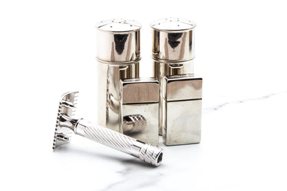 1914-1924 Gillette Old Type Military Bulldog Double Edge Safety Razor Set | Rhodium Revamp