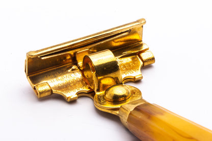 1940's Schick Gold Single Edge Injector with Bakelite Handle | Original Condtion