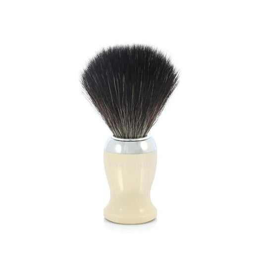 Edwin Jagger | Imitation Ivory Shaving Brush (Black Synthetic)