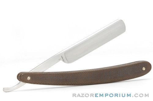 9/16" H. Boker Tree Brand Micarta Round Point Straight Razor | Shave Ready