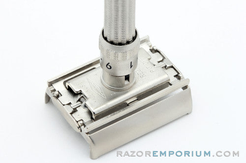 1963 Gillette I4 Slim Adjustable DE Safety Razor Satin Nickel Revamp