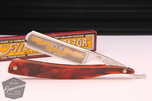 6/8" Flic SilverSteel German Hollow Ground w/ Original Box & Etching