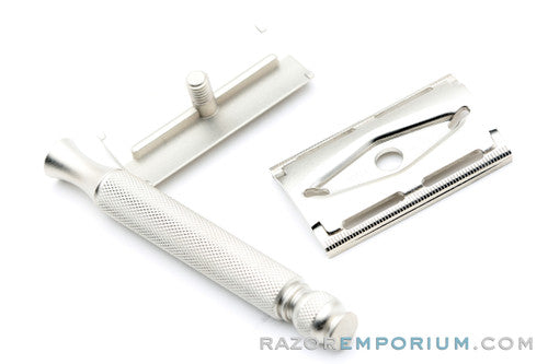 1940s Gillette Ball End Tech DE Safety Razor Factory Nickel Revamp