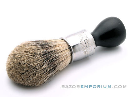 Vintage Rubberset Trade Mark Black & Chrome Handle Shaving Brush