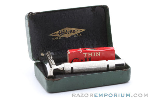 1930's Gillette NEW Long Comb Safety Razor Set | Factory Nickel Revamp