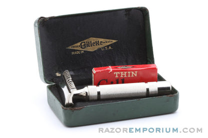 1930's Gillette NEW Long Comb Safety Razor Set | Factory Nickel Revamp
