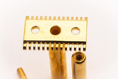 1922 Gillette New Improved Tuckaway Traveler Safety Razor Set | 24k Gold Revamp