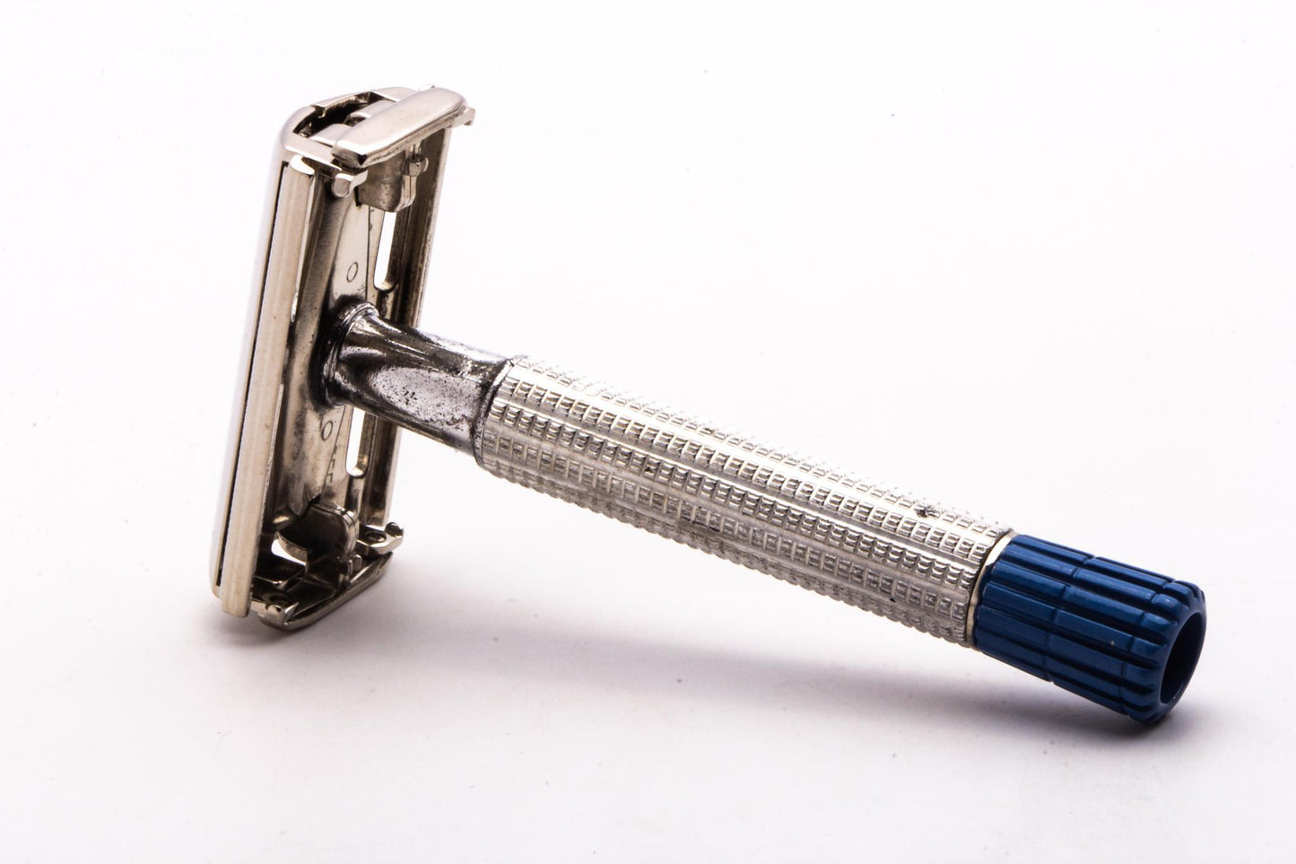 1956 B4 Gillette Blue Tip Light Double Edge Super Speed | Factory Nickel Revamp