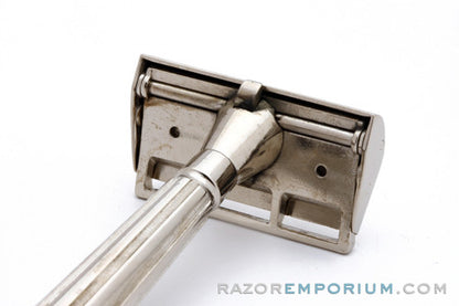 1930's Gem Micromatic Bullet Tip Single Edge Safety Razor | Factory Nickel Revamp