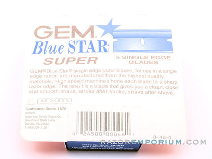 Gem Blue Star Single Edge Blades (5) - New Old Stock (NOS) Razor Blades
