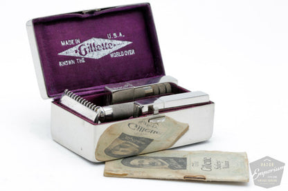 1920 Gillette Single Ring Double Edge Safety Razor Set